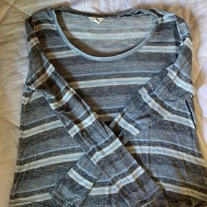 Aero striped scooped-neck top